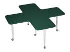 PLAYFORM 219 K modulární hravé stoly, mobilní, výška 750 mm, kovová podnož bílá, deska 25 mm, zelený